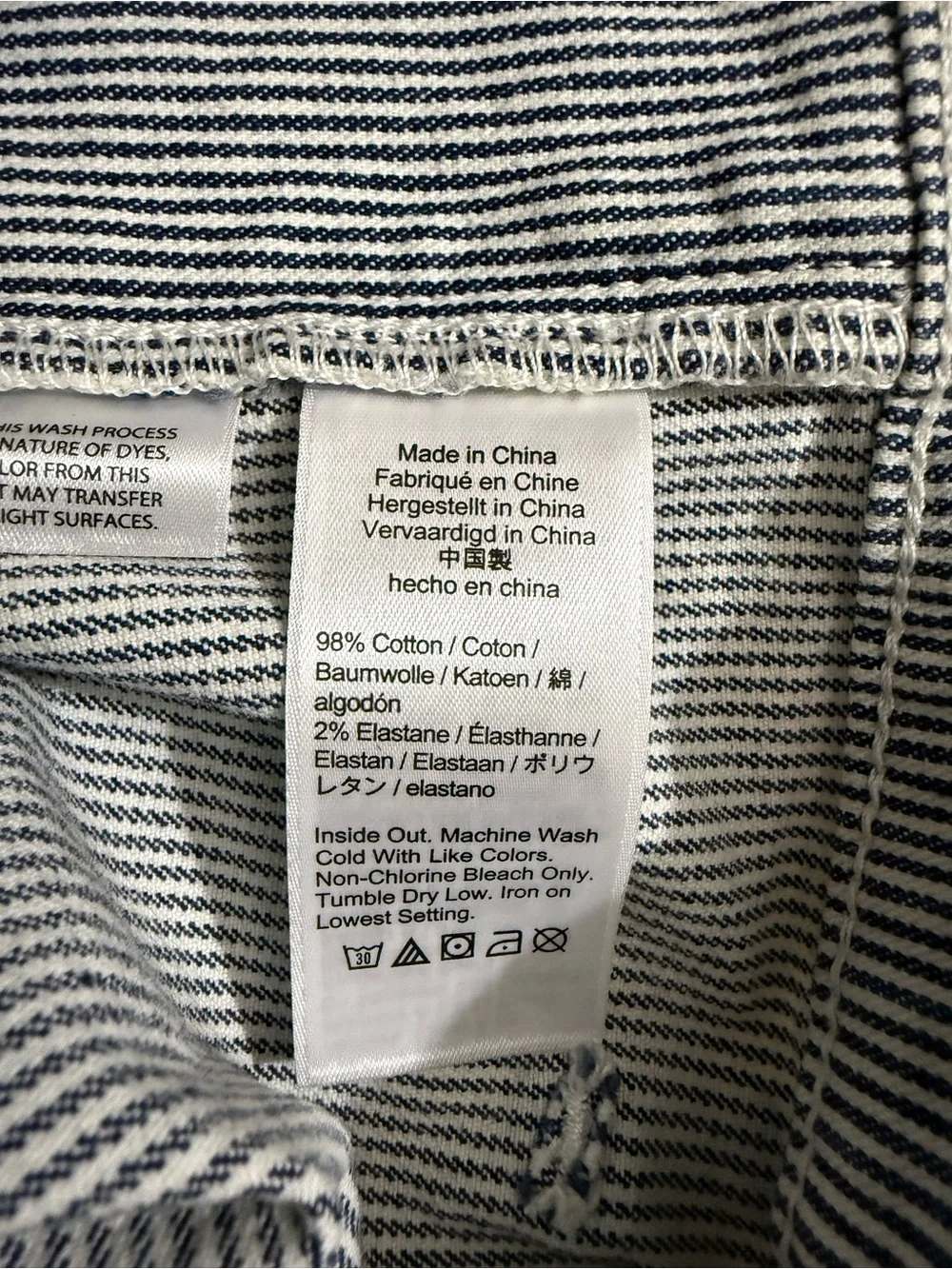 J. Crew Navy & White Pinstripe Wide-Leg Pants
